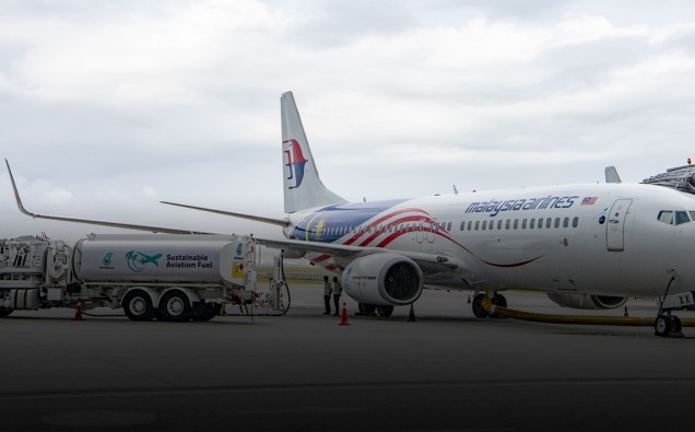 MALAYSIA AIRLINES FIRST PASSENGER FLIGHT FUELLED BY SAF